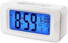 Image of Acctim Silicone Jumbo LCD Smartlite® Digital Alarm Clock, White