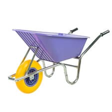 Image of KCT 110L PURPLE WHEELBARROW GARDEN HEAVY DUTY LARGE PLASTIC WITH SOLID WHEEL