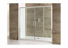 Image of Volente Luxurious 1800mm Double Sliding Shower Door, Polished Silver, 6mm Glass