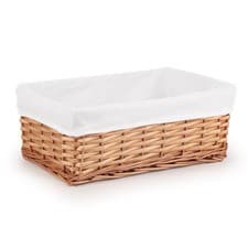 Image of Multi-purpose Wicker Shelf Storage Hamper Basket With Lining in Colours