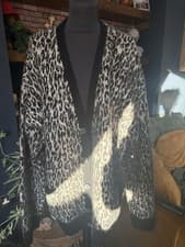 Image of All Saints Leopard Print Wool Blend Cardigan Size Xl Chest 52 Inches Brand New