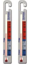 Image of 2x Brannan Fridge Freezer Vertical Hanging Food Kitchen Thermometer - White