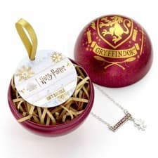 Image of Harry Potter Gryffindor Christmas Gift Bauble With House Crest Necklace
