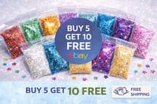 Image of Glitter Chunky Mix 5g Festival BUY 5 GET 10 FREE Cosmetic Hair Eyes Lips Body