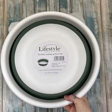 Image of 38cm 9L Collapsible Round Bowl Wash Basin Small Space Saving Camping Washing Up