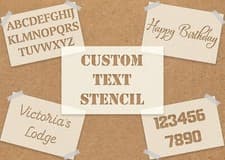 Image of Personalised Custom Text Word Name Stencil Reusable Mylar A6 A5 A4 A3 A2