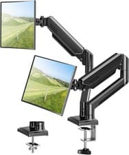 Image of ELIVED Dual Monitor Arm Desk Mount Gas Spring 13-32" VESA 75 100 Black