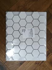 Image of Splendour White Heagon Mosaic Tile Sheet. Ceramic. Matt. Sheet Size 282x325x6mm