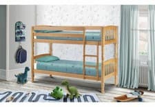 Image of Julian Bowen Lincoln Antique Pine Bunk Bed with Premier Mattresses 3FT Single