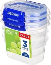 Image of Sistema KLIP IT PLUS Food Storage Containers | 400 ml | 3 Piece Airtight Contai