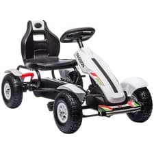 Image of Children Pedal Go Kart, Kids Ride On Racer with Adjustable Seat, Inflatable Rubb