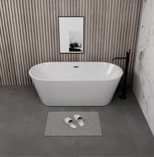 Image of Freestanding Double Ended Bath Luxury Acrylic Bathtub & Waste White 1600 -1700mm