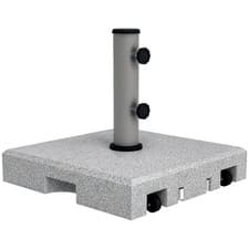 Image of Outsunny 28kg Heavy Duty Granite Parasol Base with Wheels, Retractable Handle