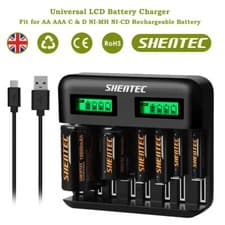 Image of 8 Slot LCD Fast Battery Charger For AA AAA C D Rechargeable Ni-MH Ni-CD Battery