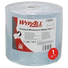 Image of WypAll® L20 Wiping Paper 7300, Blue 2-Ply Jumbo Roll for Cleaning & Maintenanc