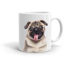 Image of Illustrated Pug 11oz Mug by Forever Personal Designs®