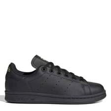 Image of Adidas Stan Smith Juniors/Womens Leather Trainers - All Sizes - Black/Gold NEW