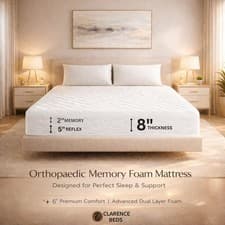Image of MEMORY FOAM MATTRESS ORTHOPAEDIC DOUBLE KING 3FT 4FT6 5FT | 4" 5" 6" 8" 10" 12"