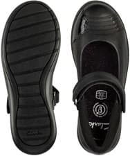 Image of BNIB Clarks Girls ETCH BEAM Black Leather School Shoes