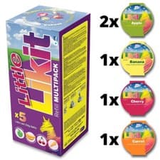 Image of Little Likit x 5 Multipack Refill Treat Lick Inserts Apple Banana Carrot Cherry