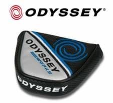 Image of Black/Blue Odyssey Works Golf Swirl Magnetic Closure Mallet Putter Cover UK
