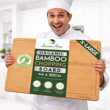 Image of Extra Large Wooden Chopping Board Double Sided Bamboo Chopping Board Set Of 3