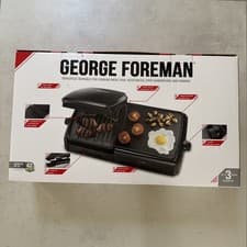 Image of George Foreman Large Electric Grill & Griddle Non-Stick Dual Temp 10 Portion