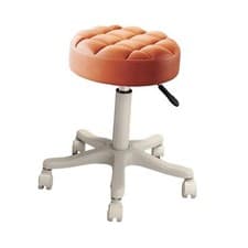 Image of PU Leather Round Rolling Stool Saddle Chair for Housework Bars Vanity Stool