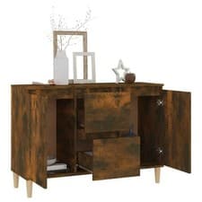 Image of 2 Doors Sideboard Cabinet Home Storage Cupboard Buffet with 2 Drawers Unit