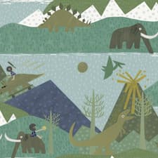 Image of Prehistoric Teal Wallpaper 13261 by Holden Decor