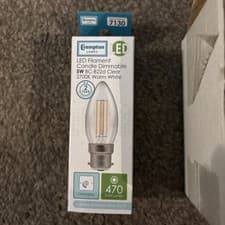Image of 7130 CROMPTON LED FILAMENT DIMMABLE CANDLE 5W BC B22 WARM WHITE 2700K 10pk 