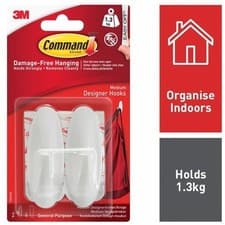 Image of 3M COMMAND WHITE CLEAR HOOKS AND DECORATING CLIPS INDOOR DECORATION DAMAGE FREE