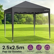 Image of Pop Up Gazebo 2.5m x 2.5m Outdoor Garden Shelter Oxford Marquee Canopy Carry Bag