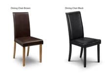 Image of Julian Bowen Hudson Black Lacquered and Brown Faux Leather Dining Chair