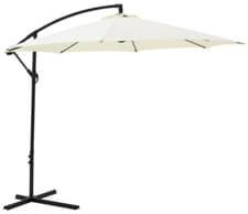 Image of Home 3m Overhanging Garden Parasol - Cream | Outdoor Patio Sun Shade Parasol