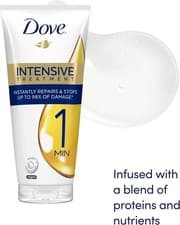 Image of Dove 1 Minute Intensive Treatment Conditioner instantly repairs and stops up to