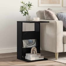 Image of Side Table Rectangular Black Oak 40x35x60.5 cm Engineered Wood Compact Stylish