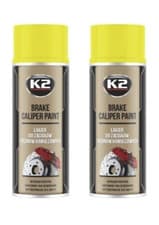 Image of 2x K2 BRAKE CALIPER PAINT YELLOW HIGH GLOSS 260°C Resistant Spray Lacquer 400 mL