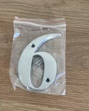 Image of Large Polished Chrome Door Number 75mm - Number 6 / 9