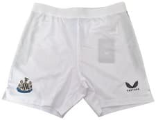 Image of Newcastle United Kids Boys Home Change White Caviar Shorts By Castore