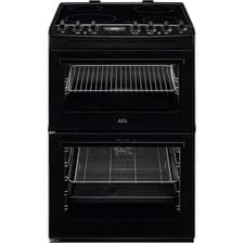 Image of AEG CCX6740ACB - Black Ceramic Electric Cooker - Double Oven - 73/39 Liters - A