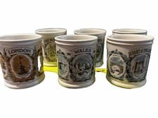 Image of Denby Pottery Regional Mugs Late 70’s Set Of 6 In New Condition/ Unused