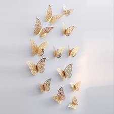 Image of ↑3D Metallic Hollow Wall Sticker Living Room Bedroom Home Decoration