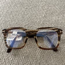 Image of New TOM FORD Eyeglasses TF 6025-B 053 50-22 145 Brown Frames w/Blue Block Lenses