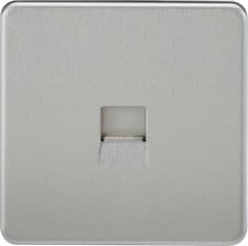 Image of KNIGHTSBRIDGE BRUSHED CHROME SCREWLESS Switches & Sockets ALL Inserts + USB