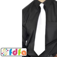 Image of Smiffys 1920s 20's White Gangster Tie Mens Ladies Adults Fancy Dress