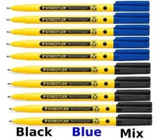 Image of 5 x STAEDTLER Handwriting Pen Black / Blue Ink 0.6mm School Smooth Writing 307