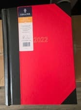 Image of Collins A4 2022 Year Desk Diary Professional Planner Sturdy Hardback Red Cover
