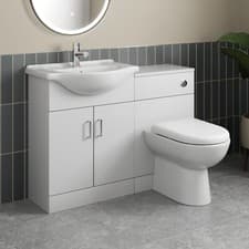 Image of 1050mm Toilet & Vanity Unit Ceramic Basin Sink Combined Bathroom Furniture White