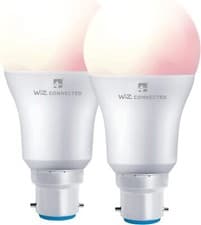Image of 4lite WiZ Connect Dimmable Multicolour RGB 8W LED Smart Bulb Bayonet B22 2 Pack